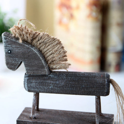 Handmade Wood Horse Desk Decor